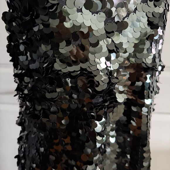 Free People Gorgeous Black and Deep Emerald Green Sequins Maxi Dress Size S - Picture 2 of 9